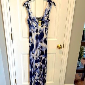 INC international concepts , never worn with tags , maxi dress , Blue and white